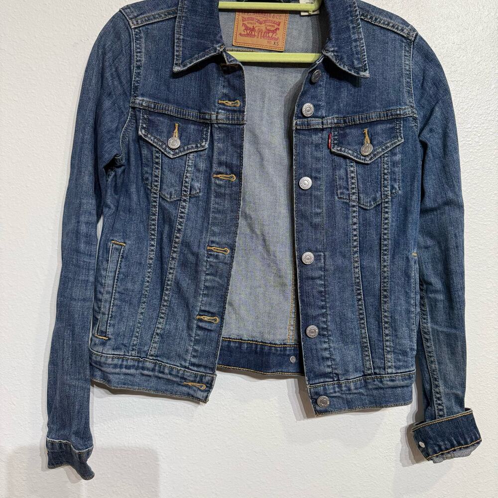 Levi’s Medium Wash Classic Denim Trucker Jacket Sz XS - Picture 4 of 12